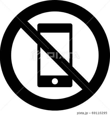 スマホ使用禁止のピクトグラム (単色ver.) スマホ使用禁止のピクトグラム (単色ver.) 69110295
