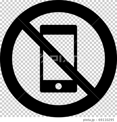 スマホ使用禁止のピクトグラム (単色ver.) スマホ使用禁止のピクトグラム (単色ver.) 69110295