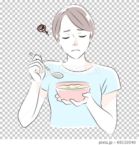 オートミールを食べる女性のイラスト 69110540