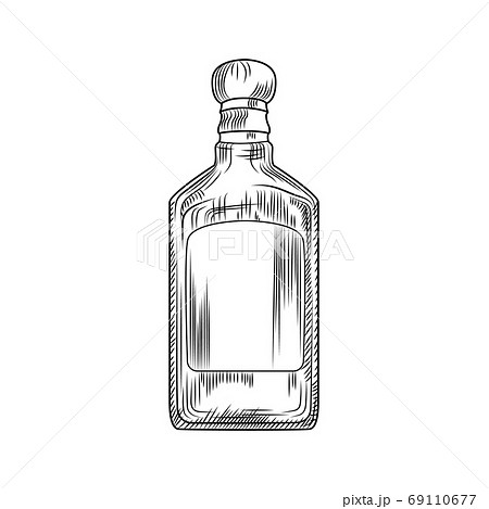 Tequila bottle isolated on white background. 69110677