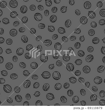 Black Pepper Seamless Pattern On Black のイラスト素材