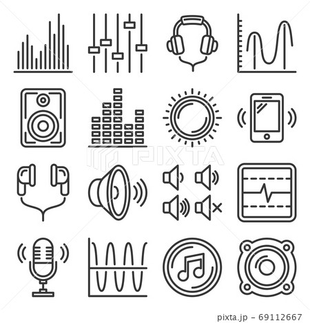 Sound and Music Volume Icons Set. Vector 69112667