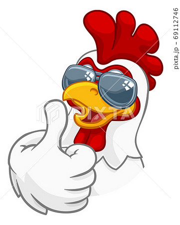 Chicken Rooster Cockerel Bird Sunglasses Cartoon Chicken Rooster Cockerel Bird Sunglasses Cartoon 69112746