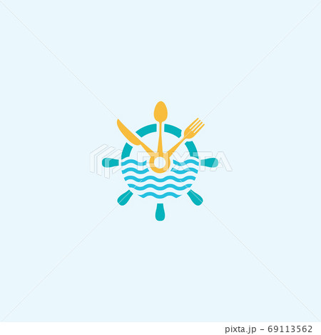 steering wheel ship with spoon and fork for restaurant ship logo steering wheel ship with spoon and fork for restaurant ship logo 69113562