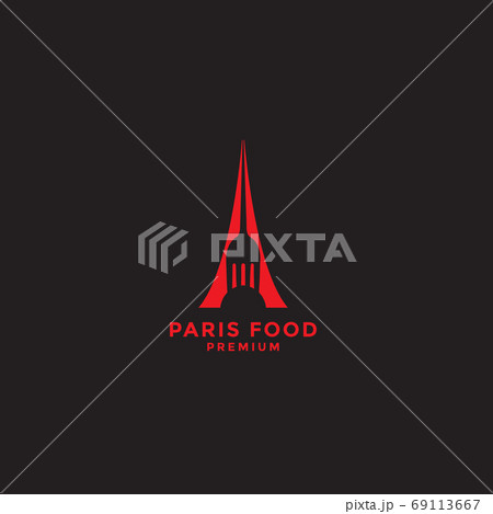 Paris restaurant logo design template 69113667