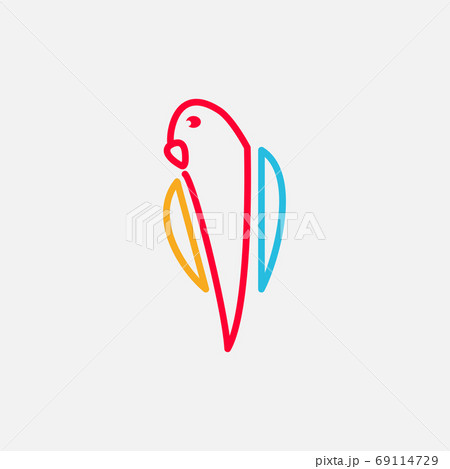 parrot bird abstract color line logo design simple 69114729