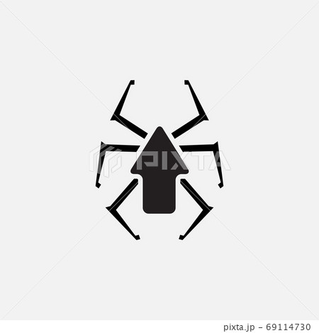spider up icon logo design silhouette vector 69114730