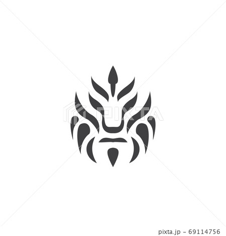 Old traditional ornament face mask vintage silhouette logo design vector Old traditional ornament face mask vintage silhouette logo design vector 69114756