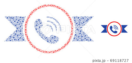 Phone Call Seal with Ribbons Recursive Mosaic of Self Items Phone Call Seal with Ribbons Recursive Mosaic of Self Items 69118727