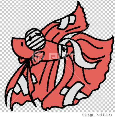 穿著木乃伊服裝的鬥魚（紅色） 69119035