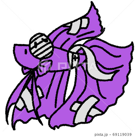 ミイラの仮装をするベタ 紫色 のイラスト素材