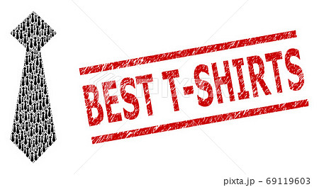 Man Tie Mosaic of Man Tie Items and Distress Best T-Shirts Seal Stamp Man Tie Mosaic of Man Tie Items and Distress Best T-Shirts Seal Stamp 69119603