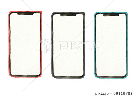 スマホの水彩手描きイラスト 69119783