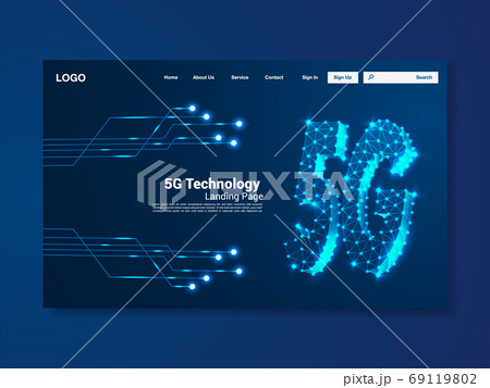 5G Global network technology landing page, interface, vector, illustration, eps 10 file 5G Global network technology landing page, interface, vector, illustration, eps 10 file 69119802