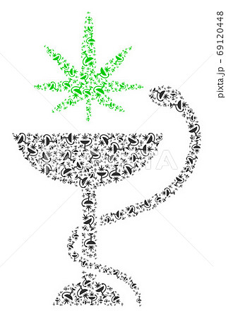 Cannabis Medical Bowl Vector Collage Of Self のイラスト素材