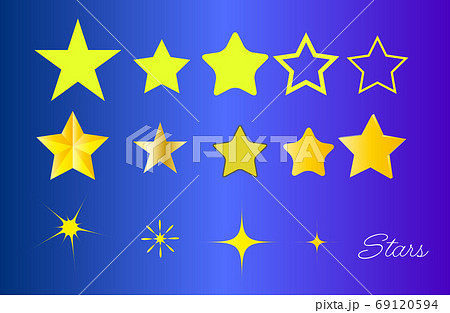 かっこいい星 可愛い星や輝きのデザイン用イラスト素材のイラスト素材