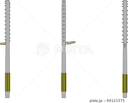 街灯のついた電柱素材のイラスト素材