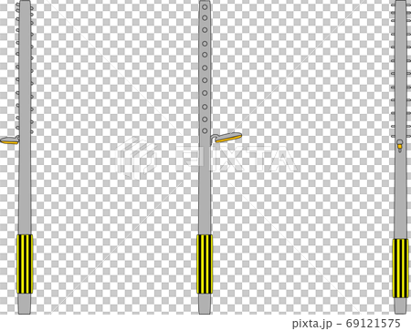 街灯のついた電柱素材のイラスト素材