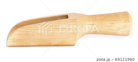 Wooden scoop an isolated on white background. Wooden scoop an isolated on white background. 69121960
