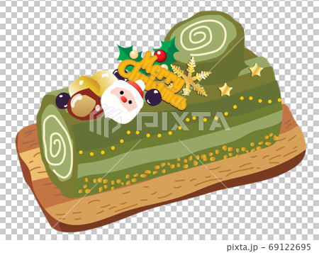クリスマスの抹茶のブッシュドノエル 69122695