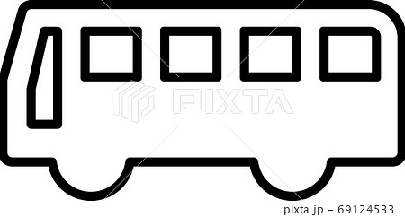 バスのピクトグラム 縁取りver のイラスト素材