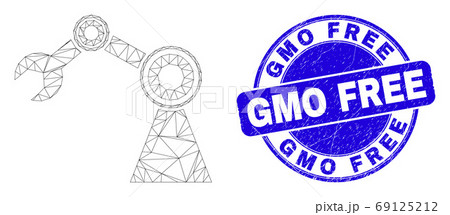 Blue Scratched GMO Free Stamp and Web Mesh Industrial Robot 69125212