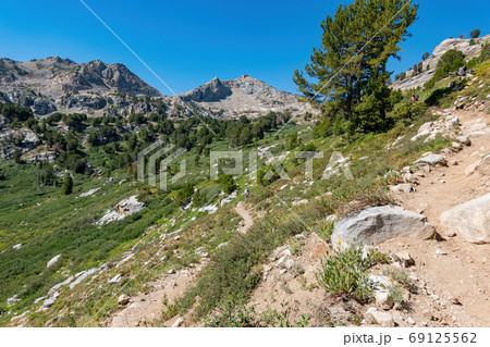 Morning view of the beautiful landscape around the Ruby Crest Tr 69125562