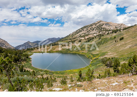 Morning view of the beautiful Favre Lake 69125584