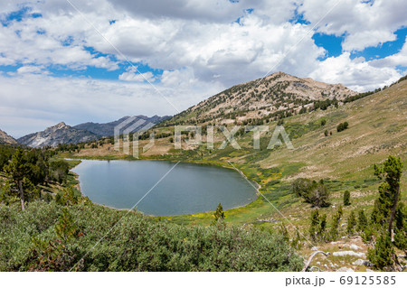 Morning view of the beautiful Favre Lake 69125585