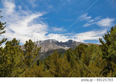 Sunny view of the beautiful Wheeler Peak from Wheeler Peak Overl Sunny view of the beautiful Wheeler Peak from Wheeler Peak Overl 69125763