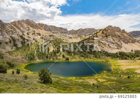 Morning view of the beautiful Favre Lake 69125883