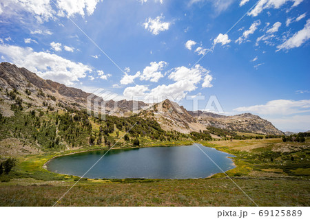 Morning view of the beautiful Favre Lake 69125889