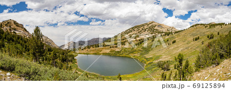 Morning view of the beautiful Favre Lake 69125894