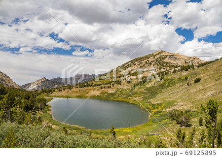 Morning view of the beautiful Favre Lake 69125895