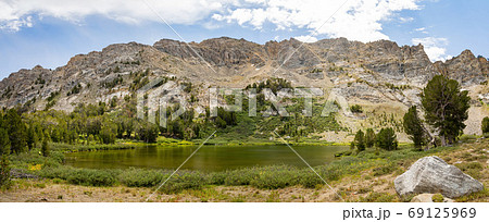Afternoon view of the beautiful Castle Lake 69125969