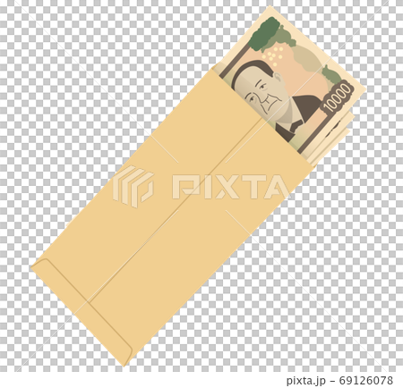 封筒に入った新紙幣　1万円札　イラスト 69126078