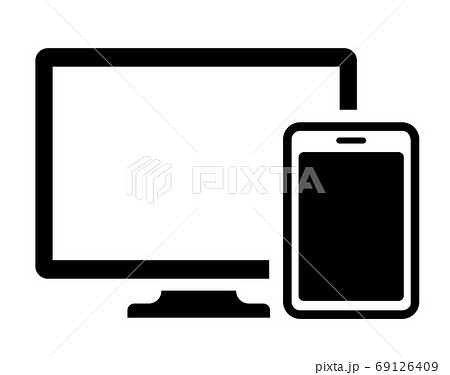 デジタルデバイス Pc パソコン スマートフォン スマホ ベクターアイコンイラストのイラスト素材