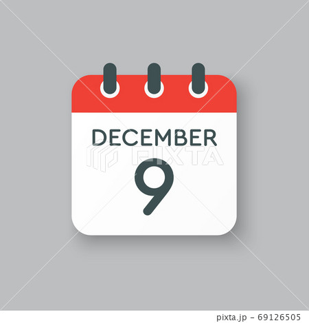Calendar icon day 9 December, template icon day 69126505