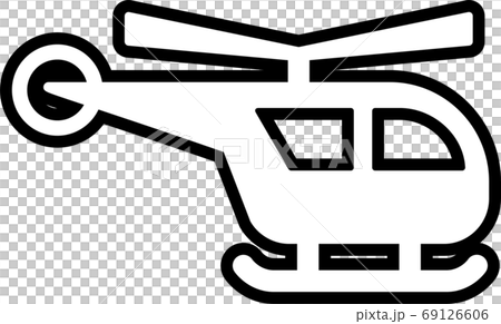 ヘリコプターのピクトグラム 縁取りver のイラスト素材