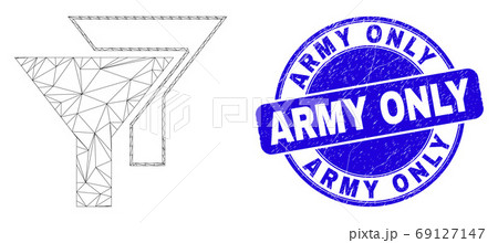 Blue Scratched Army Only Stamp Seal and Web Mesh Filters 69127147