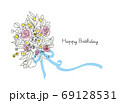 ブーケ　happy birthday文字入り 69128531