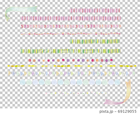 手書きイラスト枠と罫線 69129055