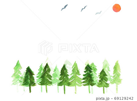 森の景色 フレームのイラスト素材 [69129242] - PIXTA