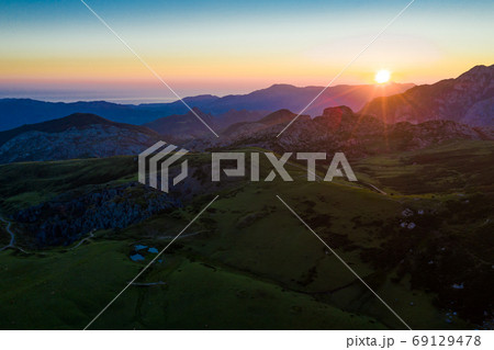 Peaks of Europe during sundown, Spain 69129478