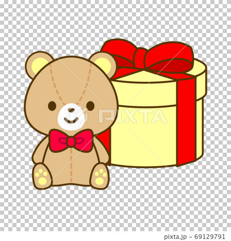 くまのぬいぐるみのプレゼントのイラスト素材 くまのぬいぐるみのプレゼントのイラスト素材