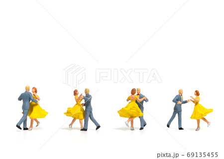 Couple romantic dancing on white background Couple romantic dancing on white background 69135455