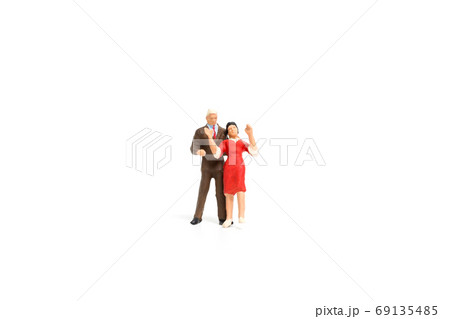 Couple romantic dancing on white background Couple romantic dancing on white background 69135485