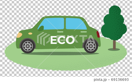 矢量圖的綠色生態車 69136693