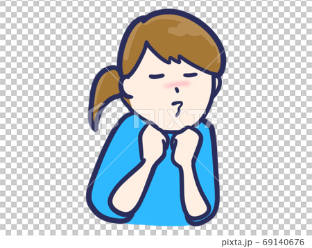 ちょっと拗ねて駄々こねる女性のイラスト素材