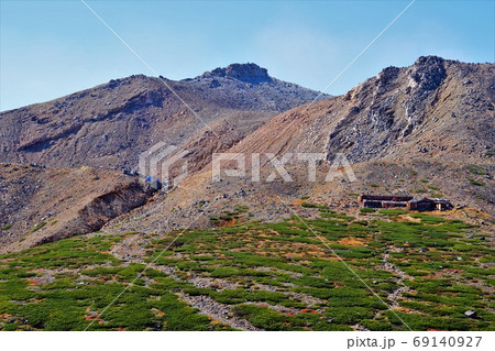 サイノ河原からの御嶽山剣ヶ峰 サイノ河原からの御嶽山剣ヶ峰 69140927